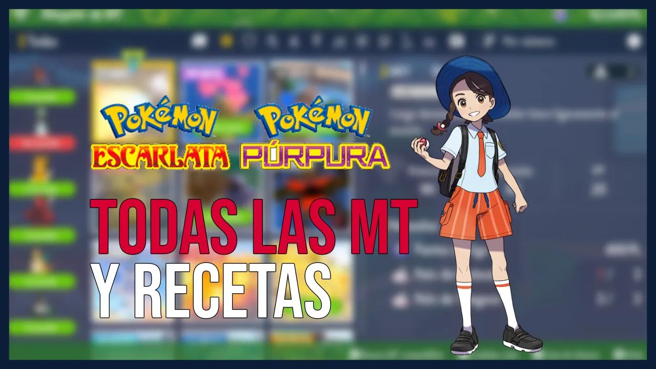 MT Pokémon Escarlata y Púrpura: Todas las recetas, materiales y lista completa (MT001 a MT171)